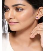 Ruby Ovate Studs in 925 silver