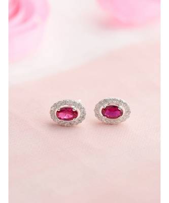 Ruby Ovate Studs in 925 silver 3