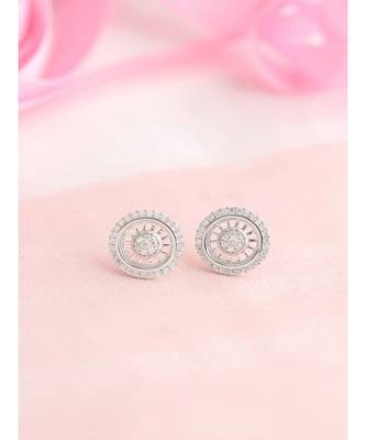 Contemporary Halo studs in 925 silver 2