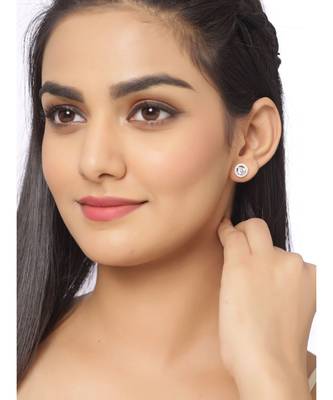Halo solitaire twin studs in 925 silver 1