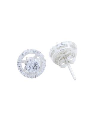 Halo solitaire twin studs in 925 silver 3