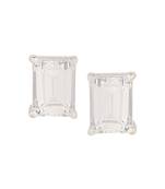 Bright oblong stud  in 925 silver