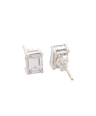 Bright oblong stud  in 925 silver 2