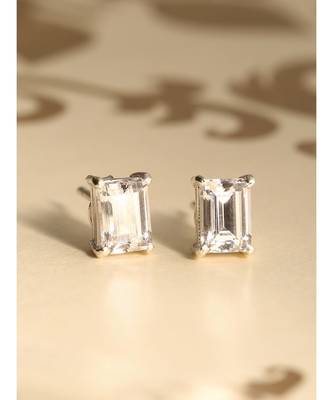 Bright oblong stud  in 925 silver 3