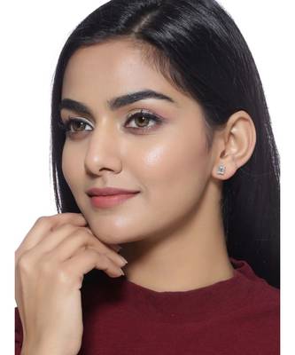 Bright oblong stud  in 925 silver 5