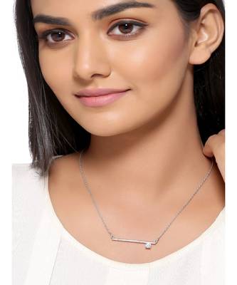 Horizontal Bar Necklace (with chain) in 925 silver 1
