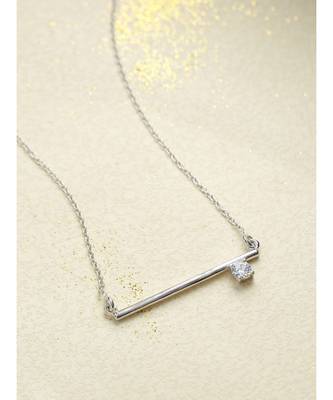 Horizontal Bar Necklace (with chain) in 925 silver 2