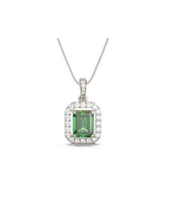 Emerald Green Pendant (With Chain) in 925 silver 2