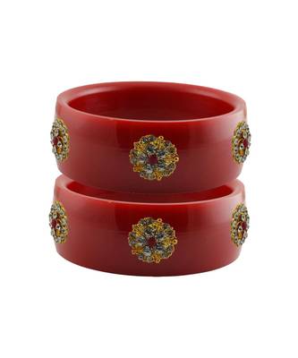 Red Stone Stud Acrylic Bangle with very extra size 1