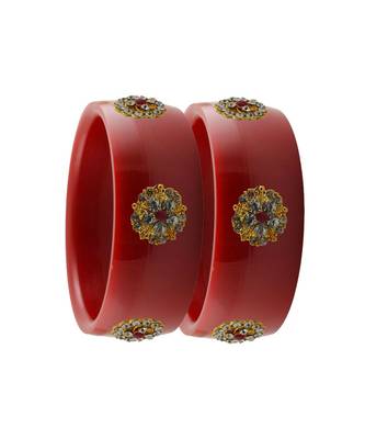 Red Stone Stud Acrylic Bangle with very extra size 2