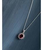 Ambrosia Emerald Oval Pendant (With Chain) in 925 silver