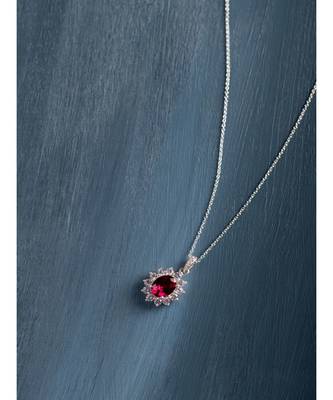 Ambrosia Emerald Oval Pendant (With Chain) in 925 silver 3
