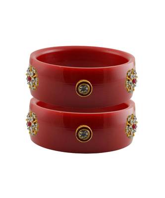 Red Stone Stud Acrylic Bangle with very extra size 1