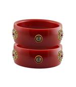 Red Stone Stud Acrylic Bangle with very extra size