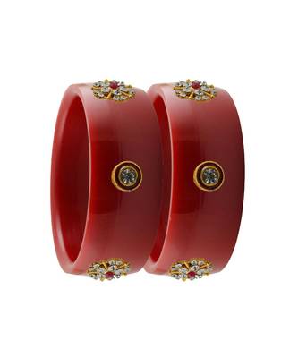 Red Stone Stud Acrylic Bangle with very extra size 2