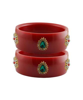 Red Stone Stud Acrylic Bangle with very extra size 1