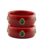 Red Stone Stud Acrylic Bangle with very extra size