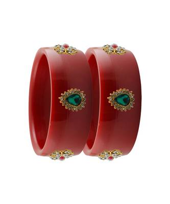 Red Stone Stud Acrylic Bangle with very extra size 2