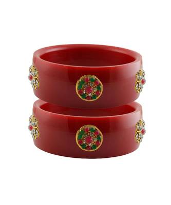 Red Stone Stud Acrylic Bangle with very extra size 1