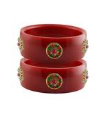 Red Stone Stud Acrylic Bangle with very extra size