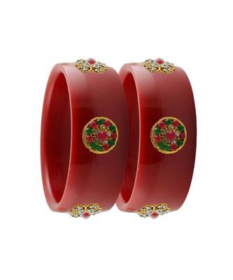 Red Stone Stud Acrylic Bangle with very extra size 2