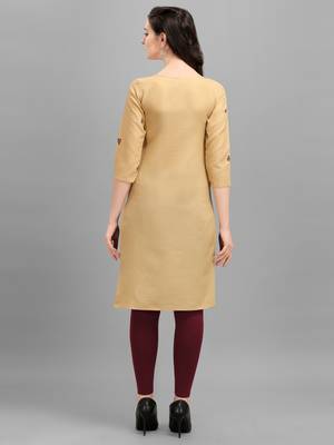 cream cotton Embroidered Stitched   Kurti 2