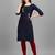 Blue cotton Embroidered Stitched   Kurti