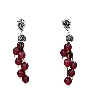 Multicolor beaded jewellery Brass Copper   pair of Earrings 1
