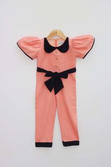 Peach Linen Jumpsuit