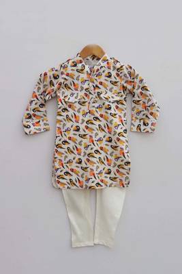 Bird Print Kurta with Churidar 2