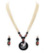 Black beaded jewellery Brass Copper   Necklace &  Pair of Earrings