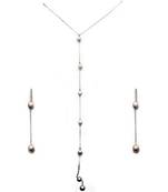 Multicolor beaded jewellery Brass Copper   Necklace &  Pair of Earrings