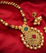 multicolor Traditinal Gold Plated Alloy Necklace