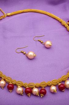 multicolor Traditinal Gold Plated Alloy Necklace