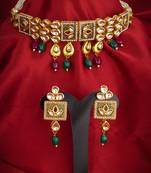 multicolor Traditinal Gold Plated Alloy Necklace