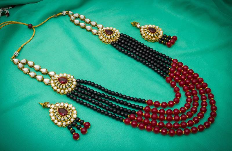 multicolor Traditinal Gold Plated Alloy Necklace