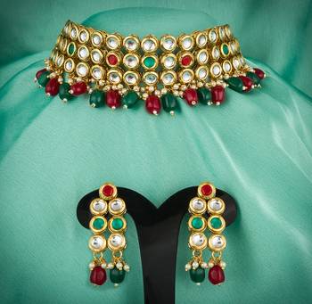 multicolor Traditinal Gold Plated Alloy Necklace 1