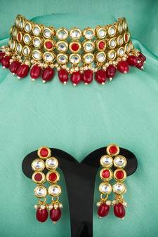 multicolor Traditinal Gold Plated Alloy Necklace