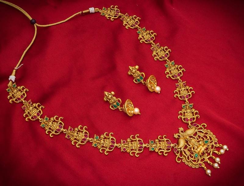 multicolor Traditinal Gold Plated Alloy Necklace