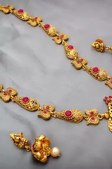 multicolor Traditinal Gold Plated Alloy Necklace