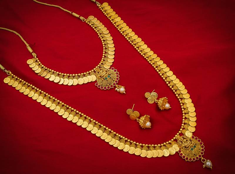 multicolor Traditinal Gold Plated Alloy Necklace