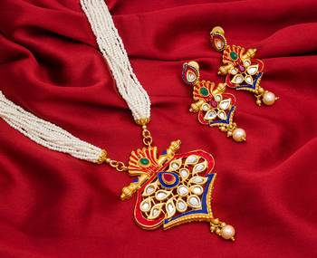 multicolor Traditinal Gold Plated Alloy Necklace 1