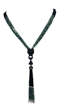Green beaded jewellery Brass Copper   Necklace &  Pair of Earrings