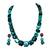Multicolor beaded jewellery Brass Copper   Necklace &  Pair of Earrings
