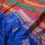 blue blended cotton embroidered   saree with blouse