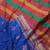 blue blended cotton embroidered   saree with blouse