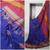 blue blended cotton embroidered   saree with blouse