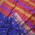 blue blended cotton embroidered   saree with blouse