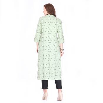 Green printed rayon ethnic-kurtis 2