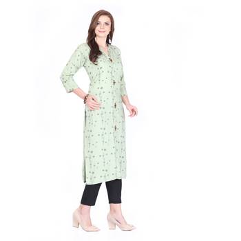 Green printed rayon ethnic-kurtis 3